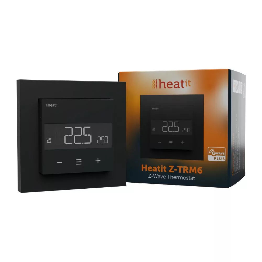 HeatIt Z-TRM6 Thermostat Z-Wave 800 series (matt preto)