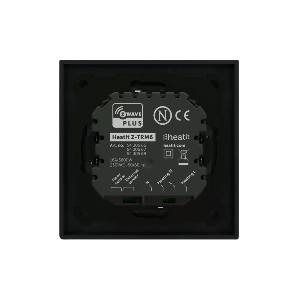 HeatIt Z-TRM6 Thermostat Z-Wave 800 series (matt preto)