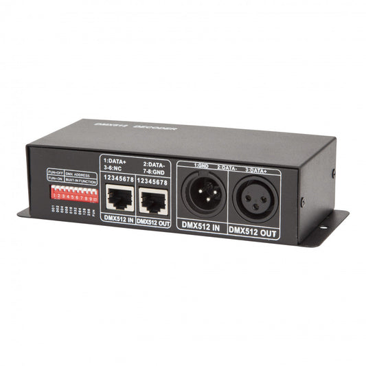 Controlador Dmx512 Rgb 12/24Vdc 3 Canais 8A ► 288/576W