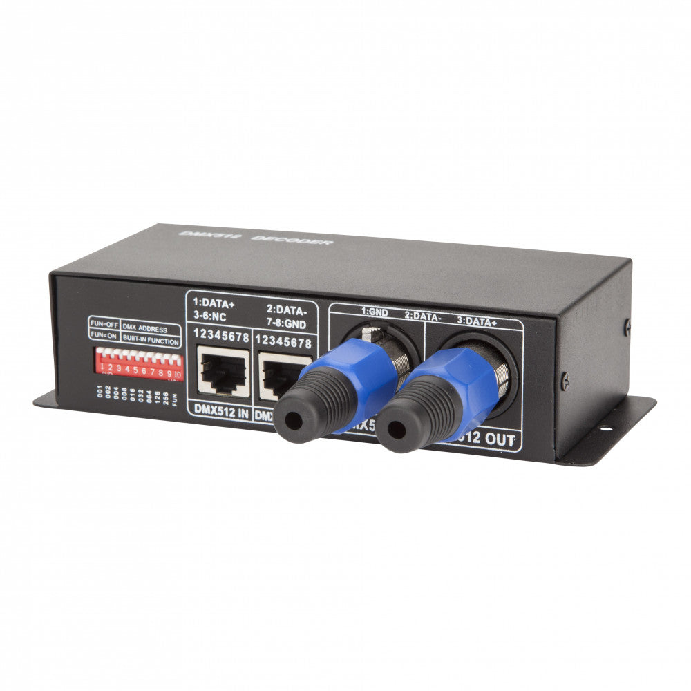 Controlador Dmx512 Rgb 12/24Vdc 3 Canais 8A ► 288/576W