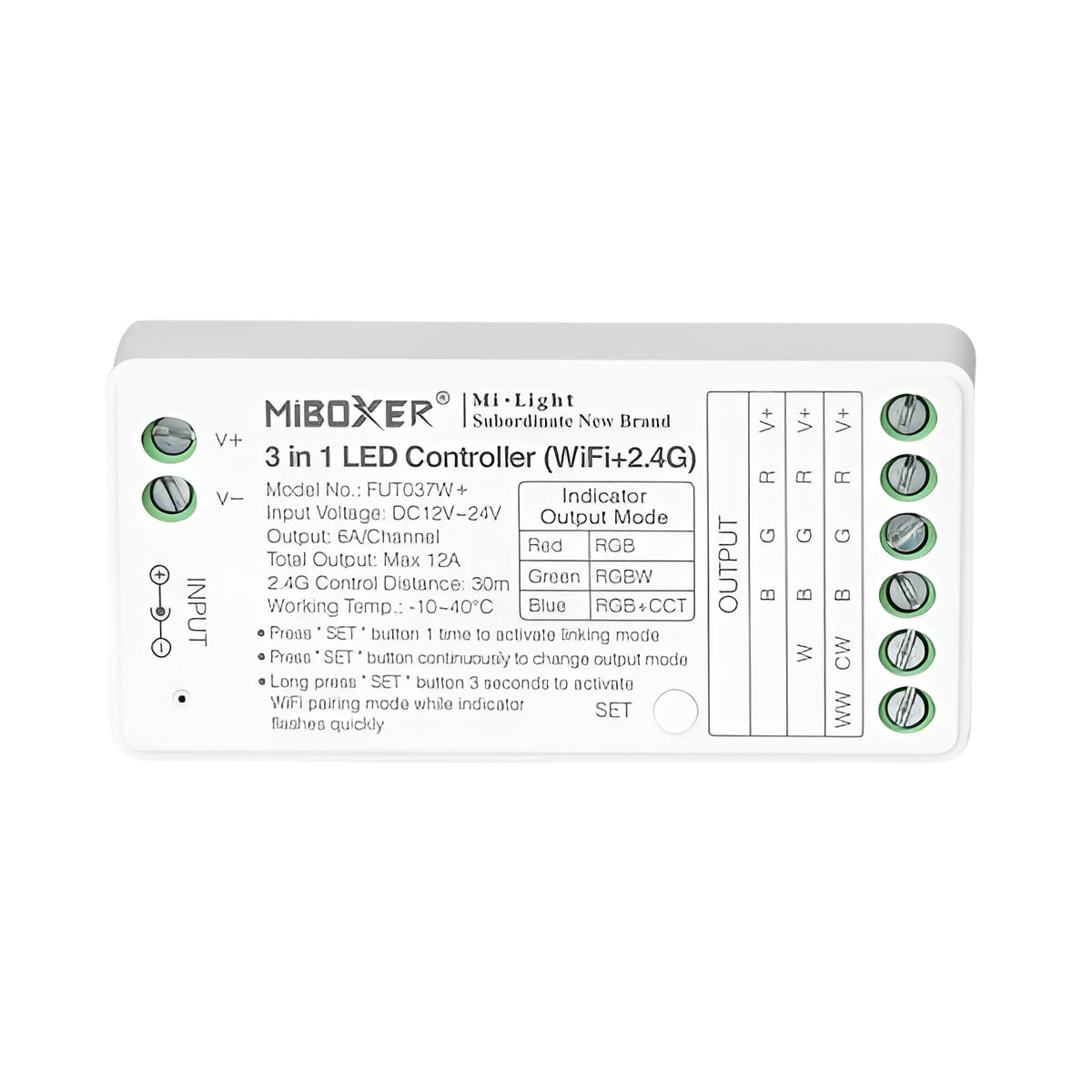 Controlador LED 3 em 1 Wifi/2,4 GHz