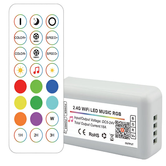 Controlador Tuya Wifi 2.4G RF RGB LED 24 teclas