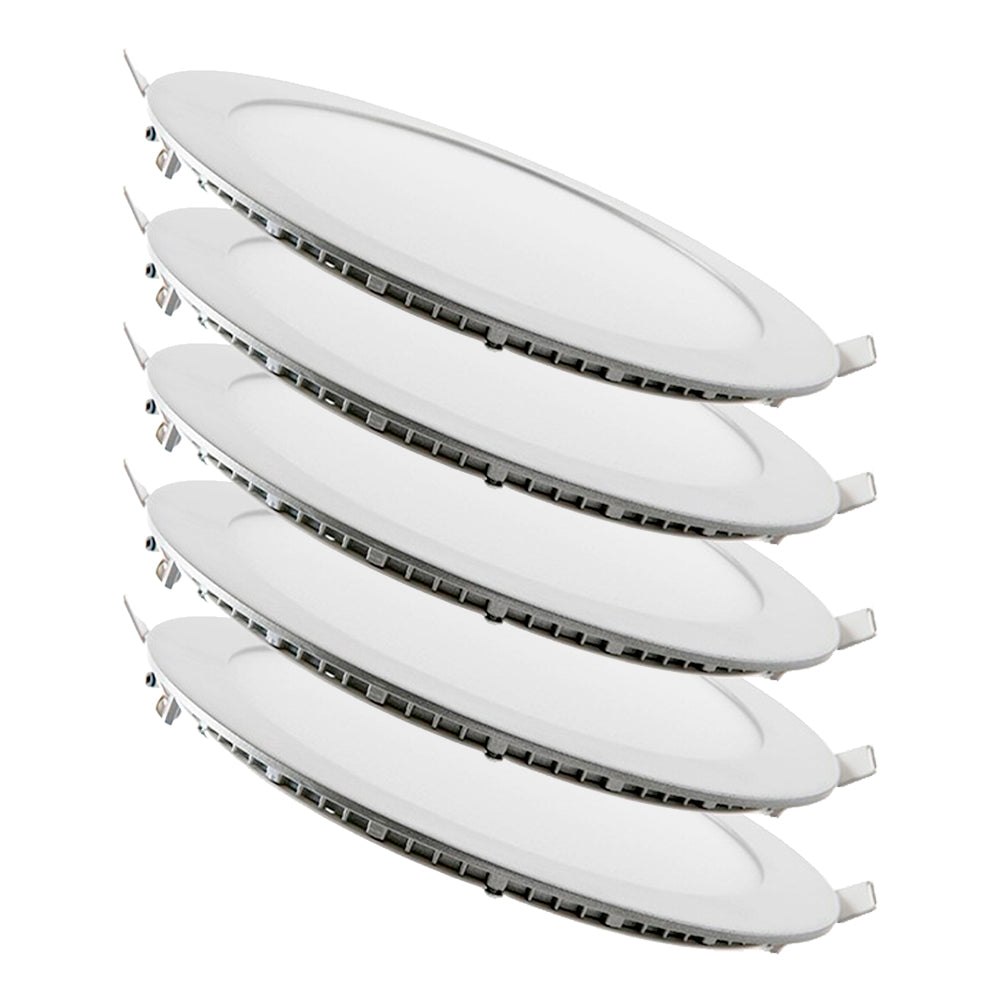 Pacote de 5 Painéis LED 20W 2000Lm 6000ºK Circular 40.000H