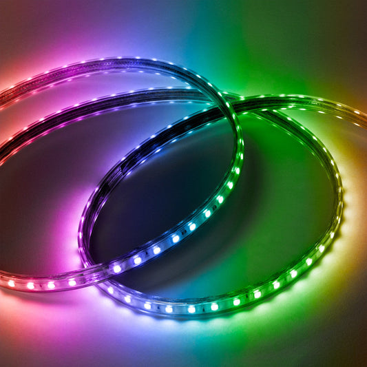 Faixa de 60 LEDs/M 10W SMD5050 220VAC IP65 RGB x1M 40.000H