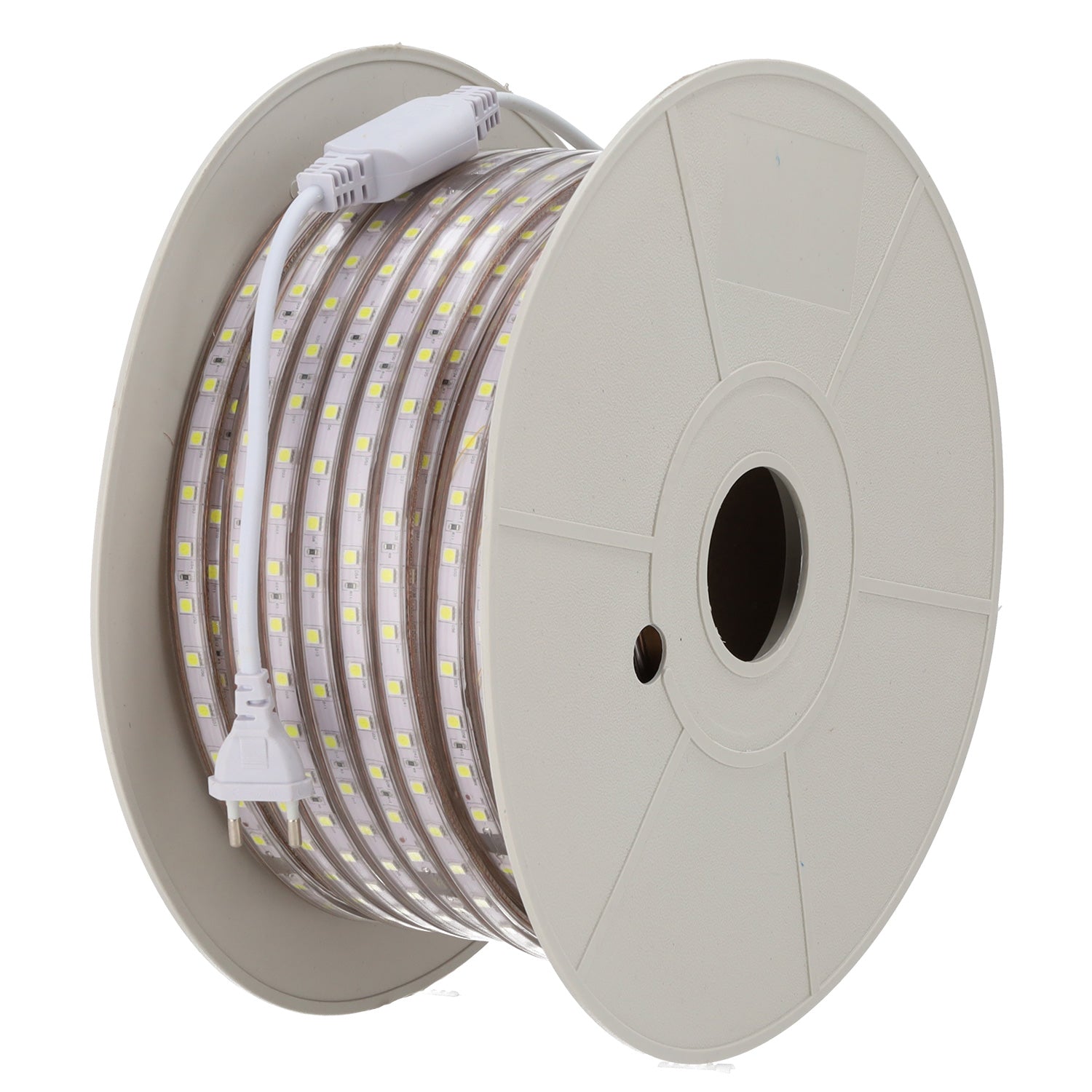 Tira de 60 LEDs/M 500W 42.000Lm 6000ºK SMD5050 220VAC IP65 x50M 40.000H