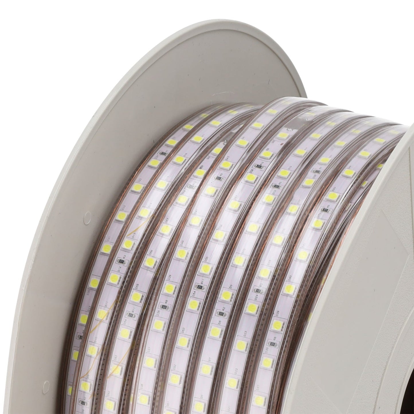 Tira de 60 LEDs/M 500W 42.000Lm 6000ºK SMD5050 220VAC IP65 x50M 40.000H