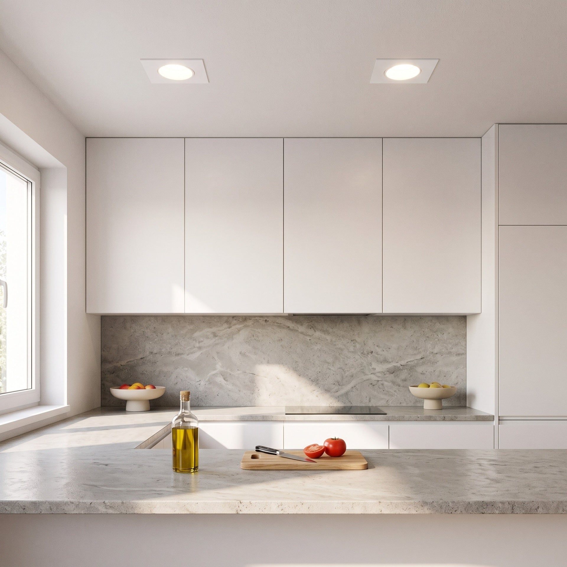 Anel Downlight Inclinável Quadrado Branco83/83Mm