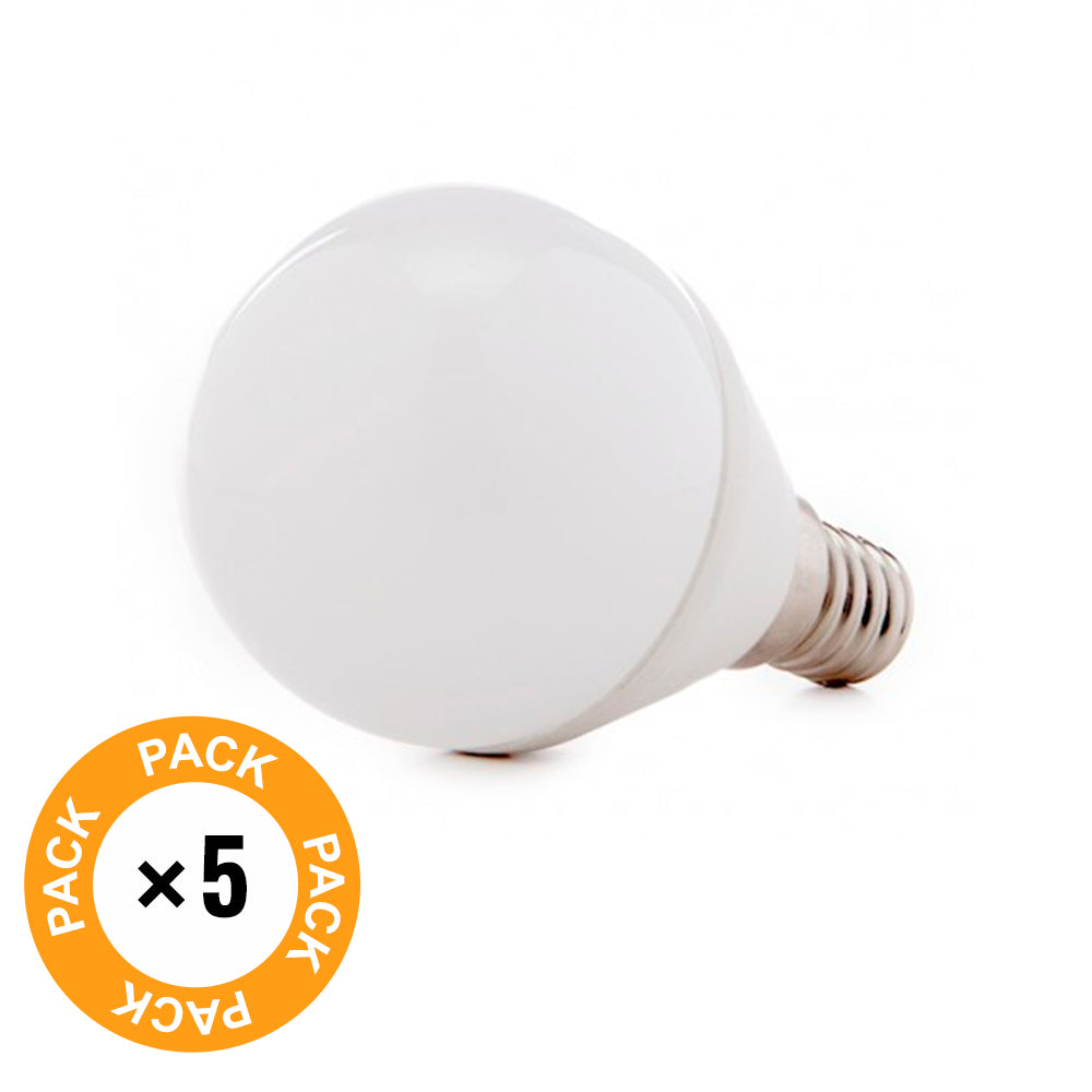 Pack 5 Lâmpadas LED E14 7W 500Lm 6000ºK 40.000H