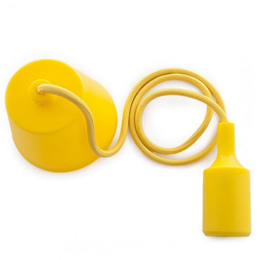 Suporte de Lâmpada E27 Cabo - Roseta - Cor Amarelo