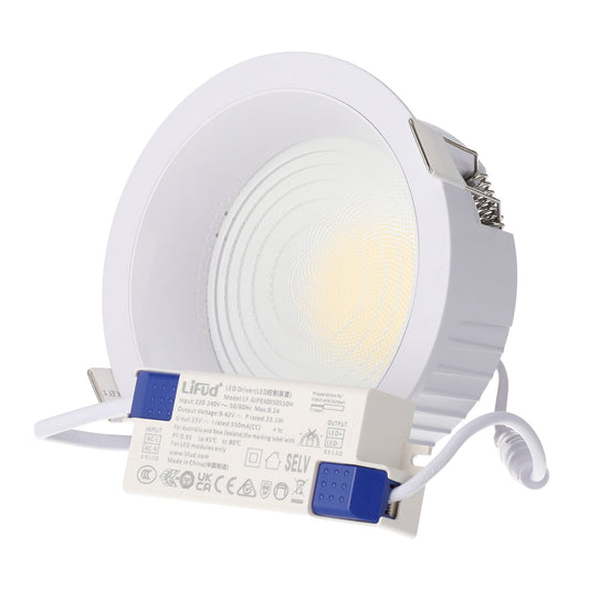Downlight LED 20W 4 CCT (tom de luz regulável) 140LM/W UGR17 Driver Lifud