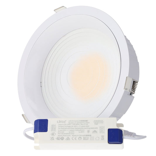 Downlight LED 50W 4 CCT (Cúpula de luz regulável) 140LM/W UGR17 Driver Lifud
