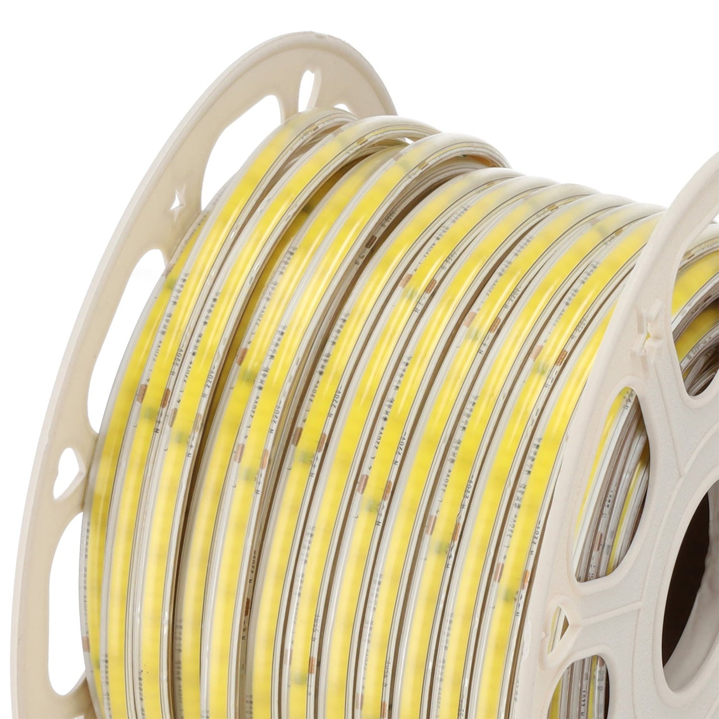 Tira Led COB Auto-retificada 220VAC 10W/m IP65 - 50 Metros 3M Fita Branco Quente 3000K