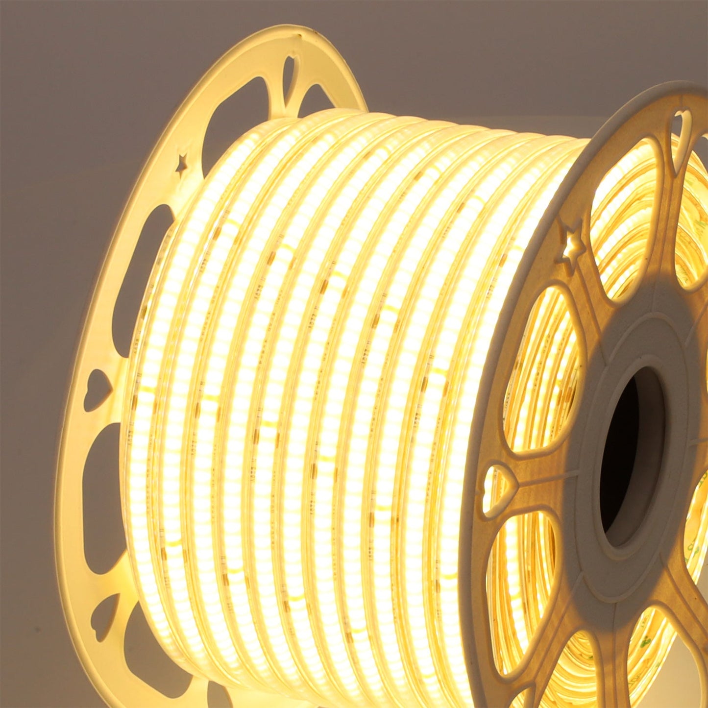 Tira Led COB Auto-retificada 220VAC 10W/m IP65 - 50 Metros 3M Fita Branco Quente 3000K