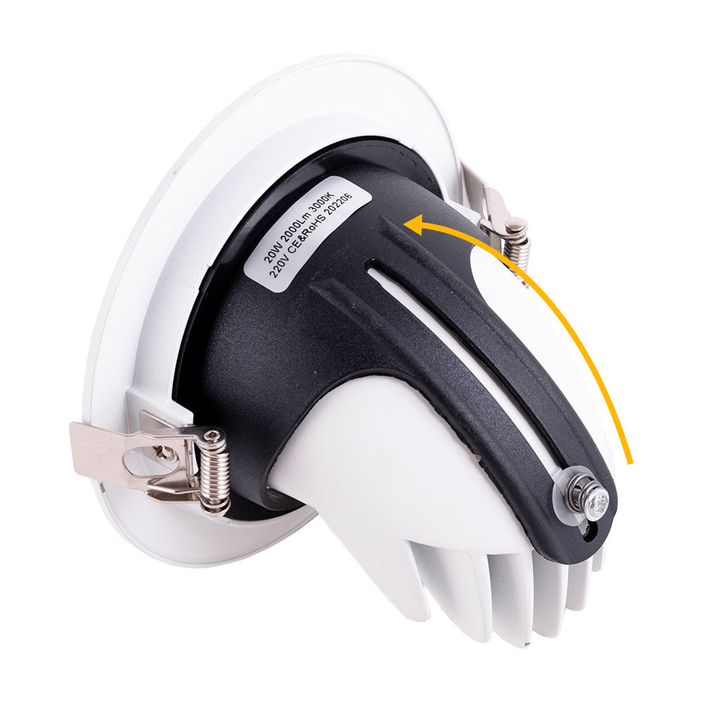 Foco Downlight LED 20W 3000Lm 4000ºK Circular Ajustável 40.000H