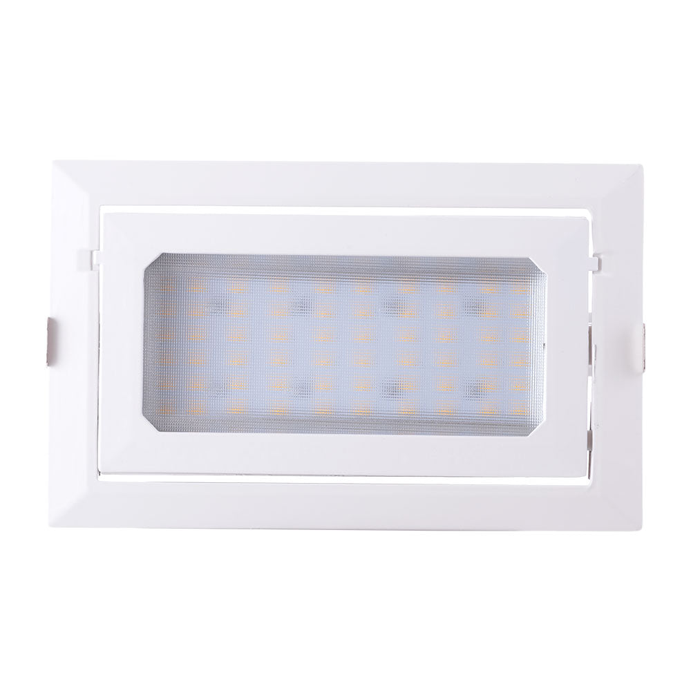 Foco Downlight LED 30W 5000Lm 4000ºK Retangular Ajustável 40.000H