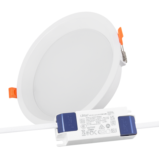 Downlight LED 20W 140Lm/W Driver LIFUD Flicker Free 6000ºK