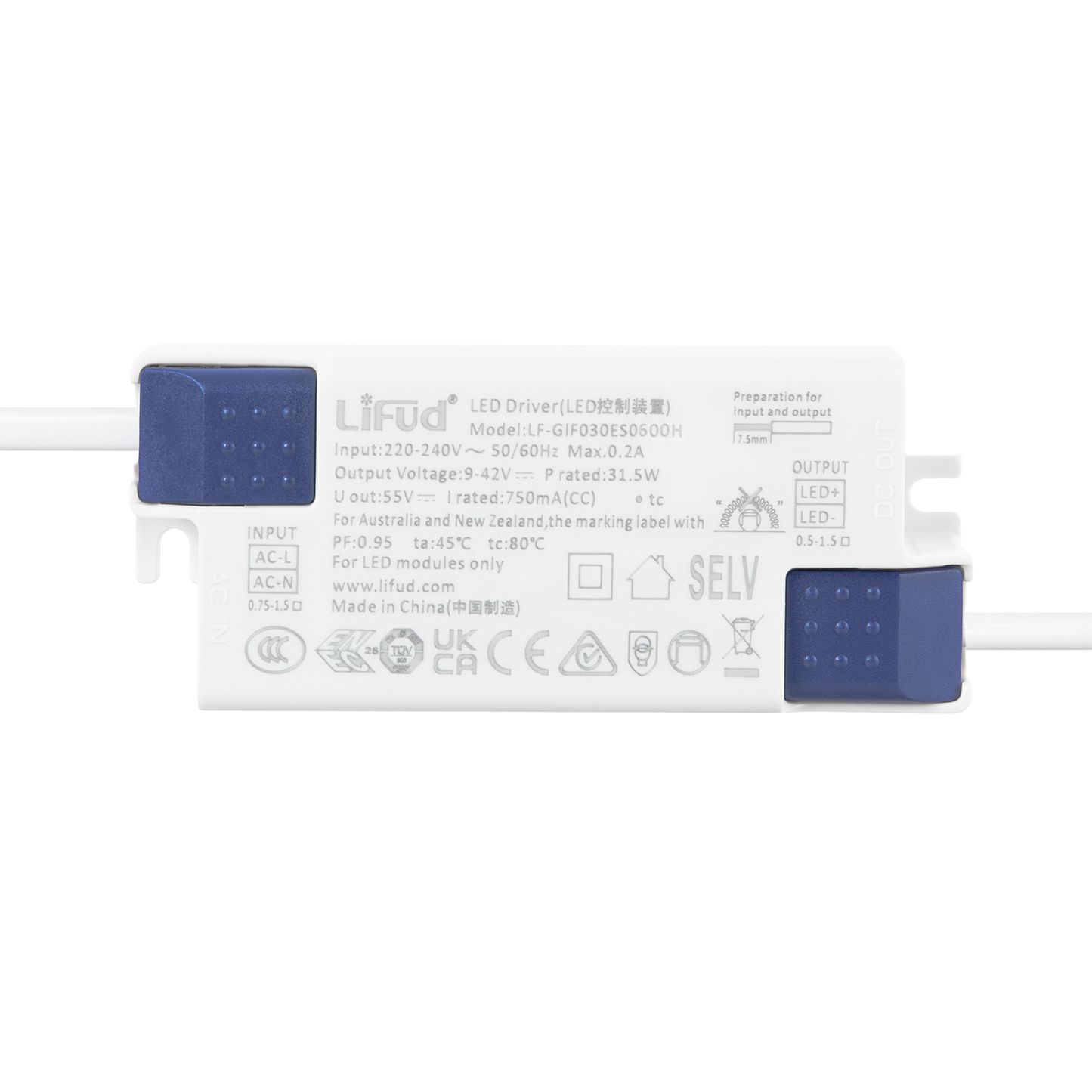 Downlight LED 24W 140Lm/W Driver LIFUD Flicker Free 6000ºK