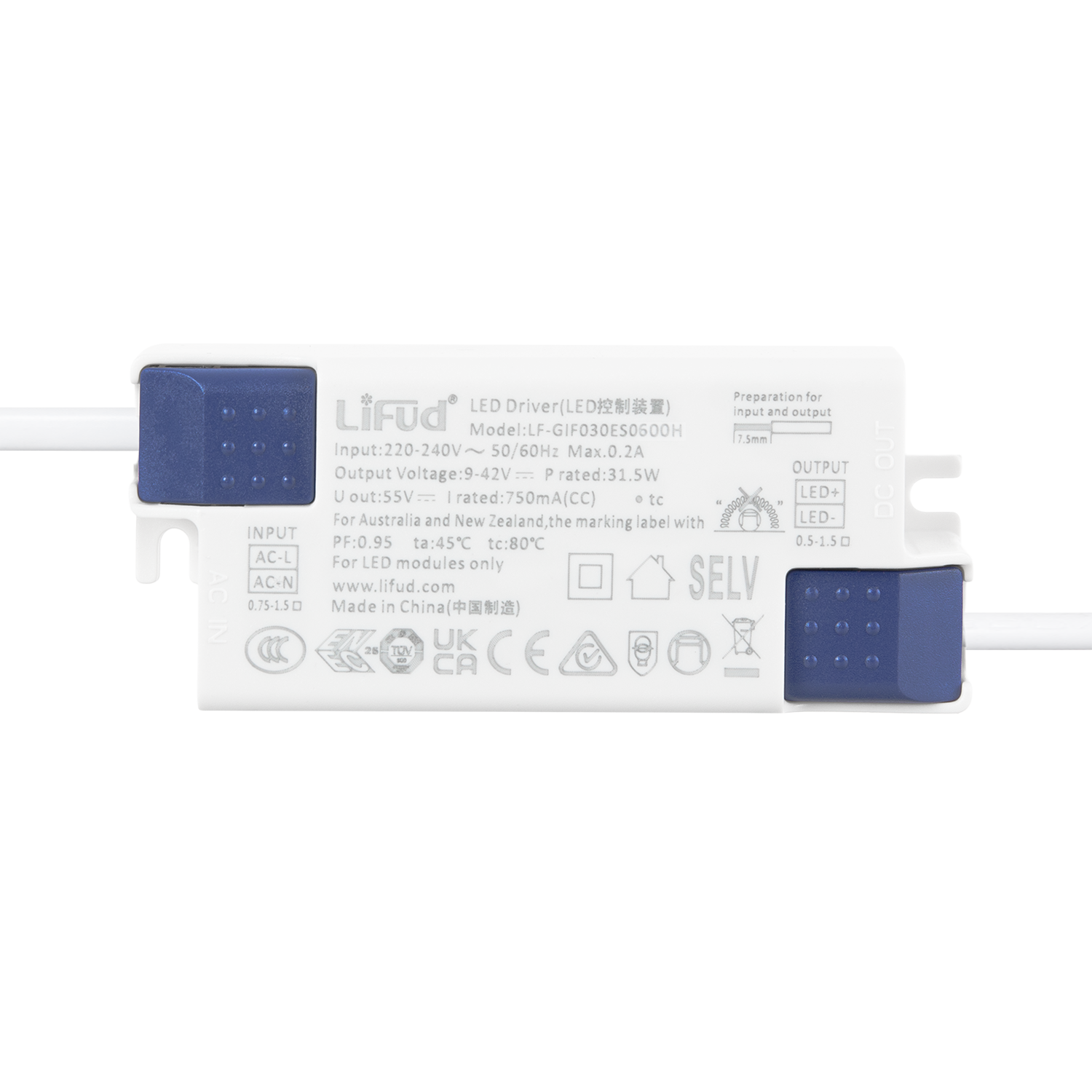 Downlight LED 24W 140Lm/W Driver LIFUD Flicker Free 6000ºK