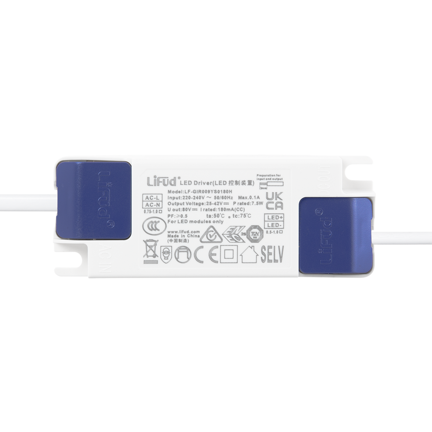Downlight LED 7W 140Lm/W Driver LIFUD Flicker Free 6000ºK