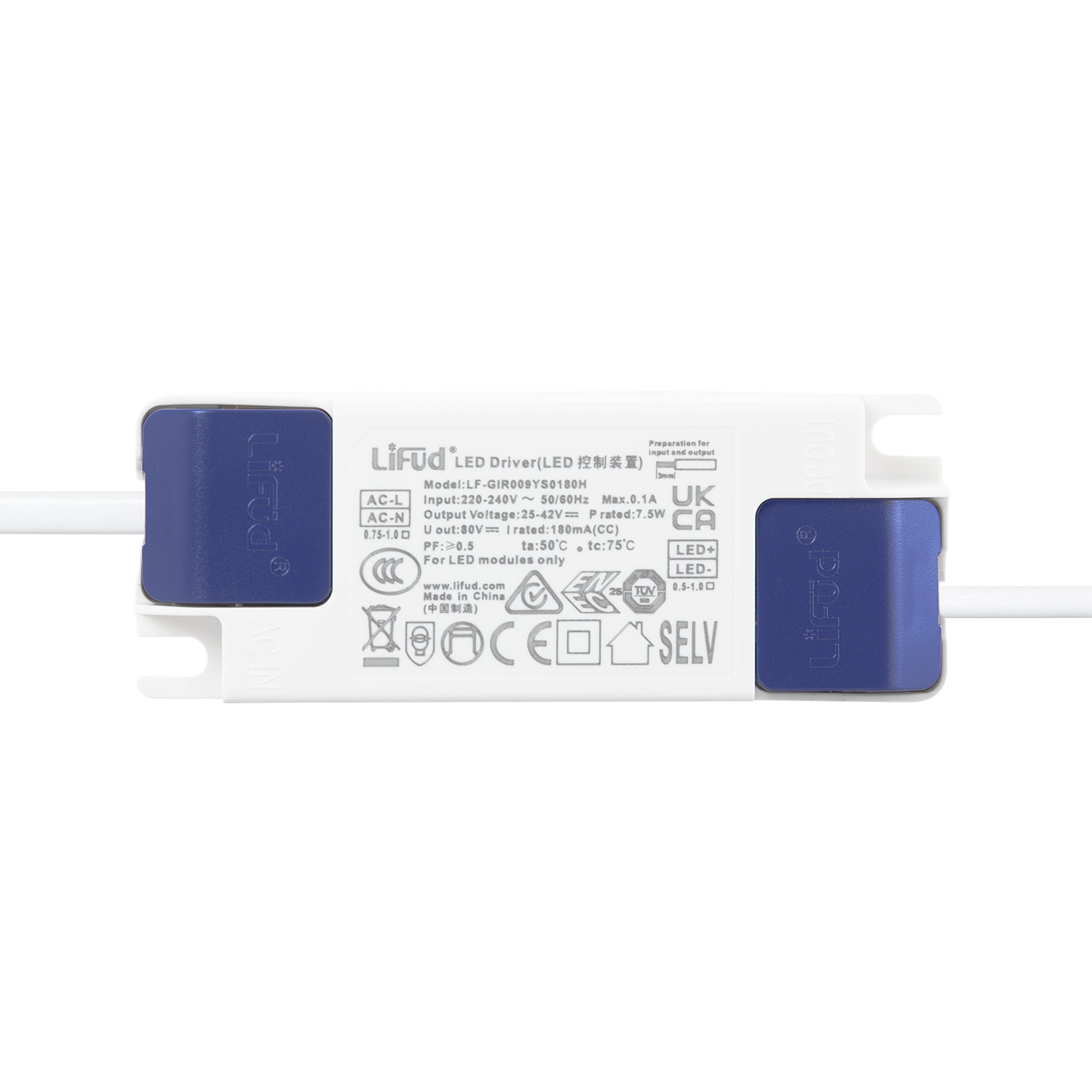 Downlight LED 7W 140Lm/W Driver LIFUD Flicker Free 6000ºK