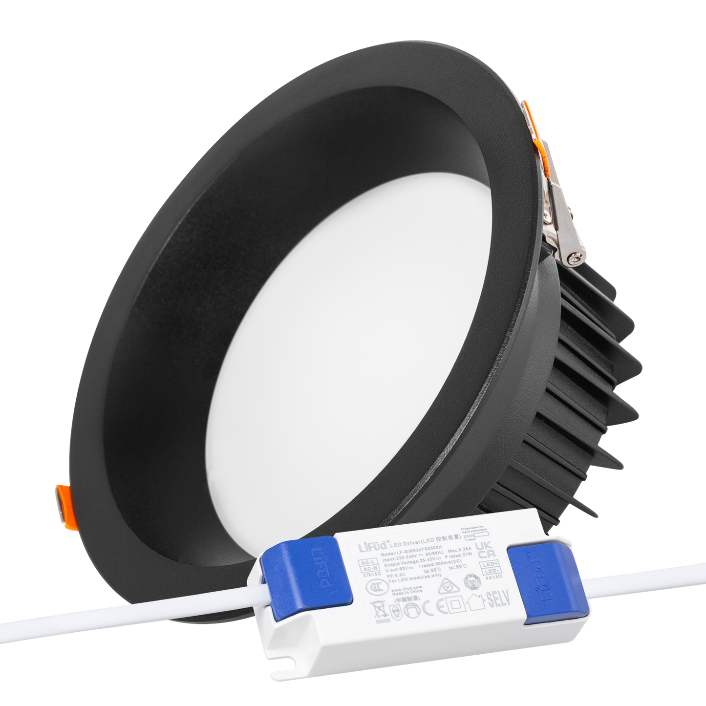Foco Downlight Circular LED 20W 2.000Lm 6000ºK Antirreflexo UGR19 40.000H Preto