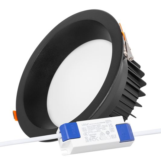 Foco Downlight Circular LED 20W 2.000Lm 6000ºK Antirreflexo UGR19 40.000H Preto