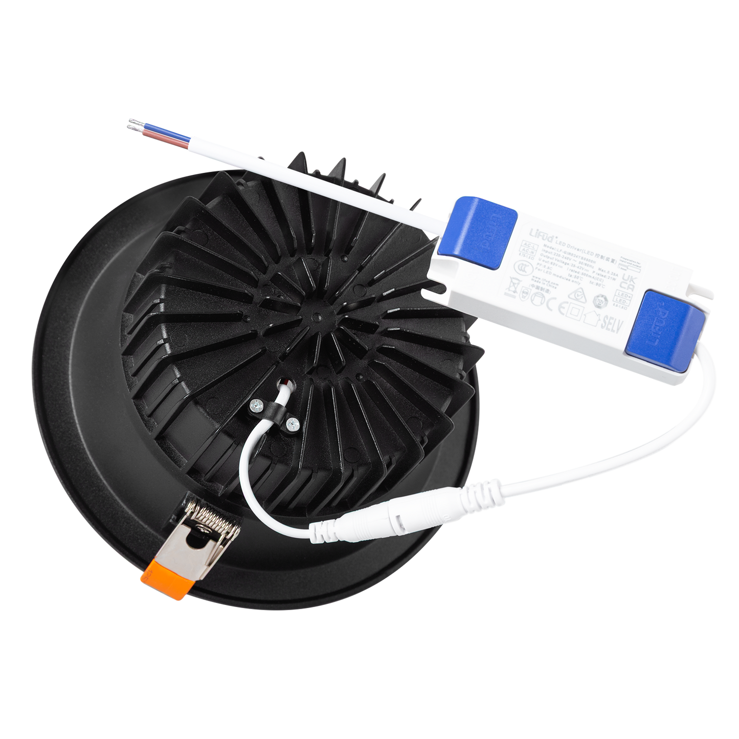 Foco Downlight Circular LED 20W 2.000Lm 6000ºK Antirreflexo UGR19 40.000H Preto