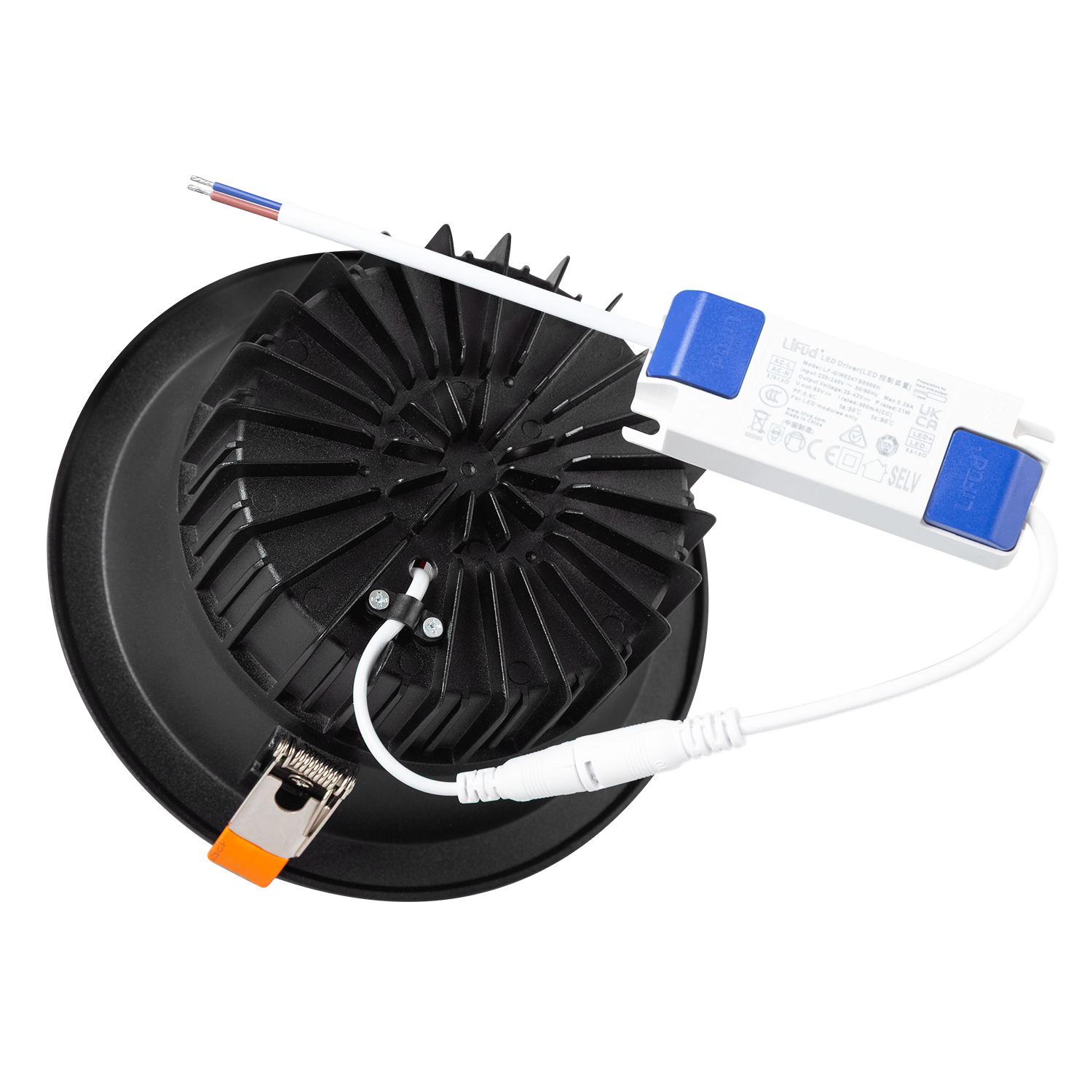 Foco Downlight Circular LED 20W 2.000Lm 6000ºK Antirreflexo UGR19 40.000H Preto