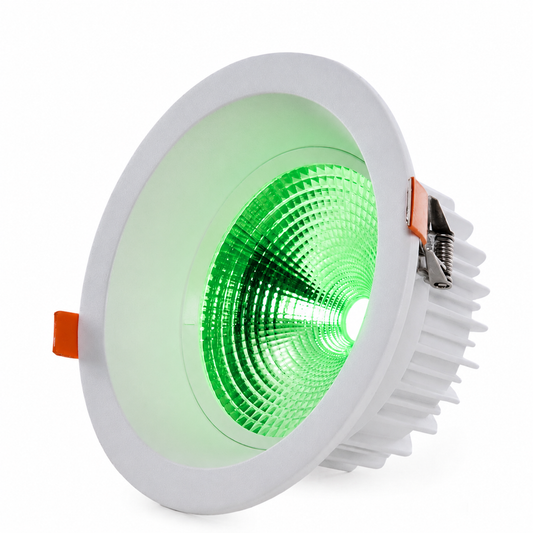 Foco LED Circular de Embutir 18W 2520Lm Antirreflexo UGR19 40.000H Luz Verde