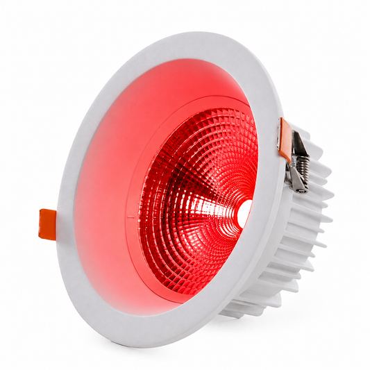 Foco LED Circular de Embutir 18W 2520Lm Antirreflexo UGR19 40.000H Luz Vermelha