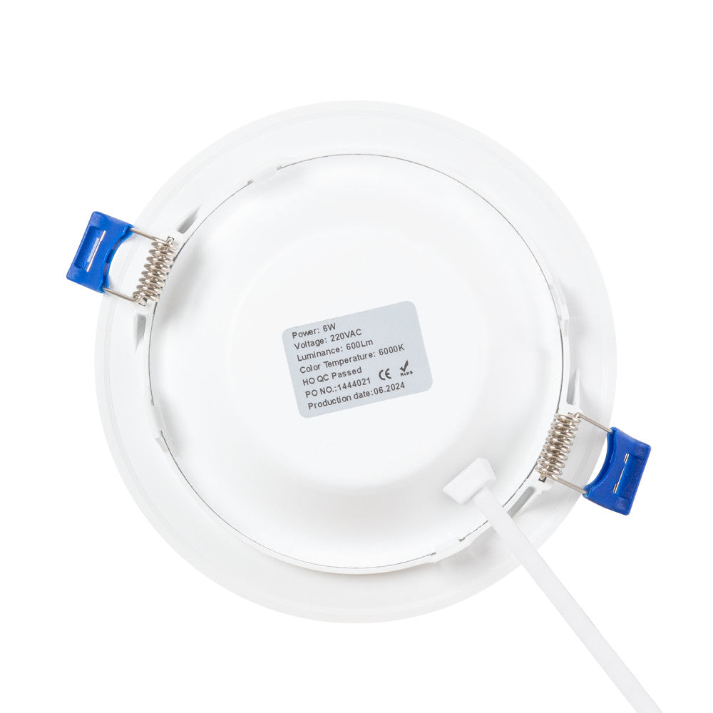 Lâmpada embutida LED 100Lm/W 6W 600Lm 6000ºK IP20