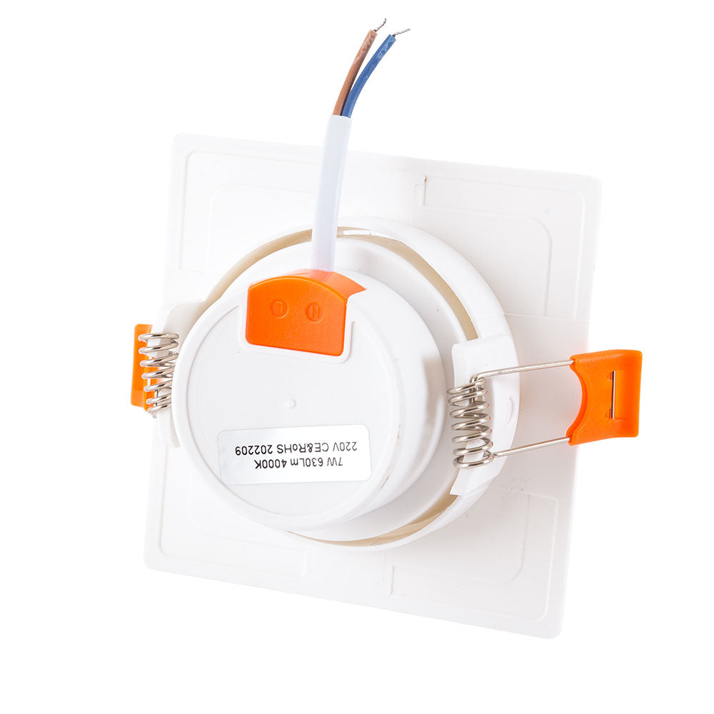 Foco Downlight LED 7W 630Lm 6000ºK Retangular Inclinável 40.000H