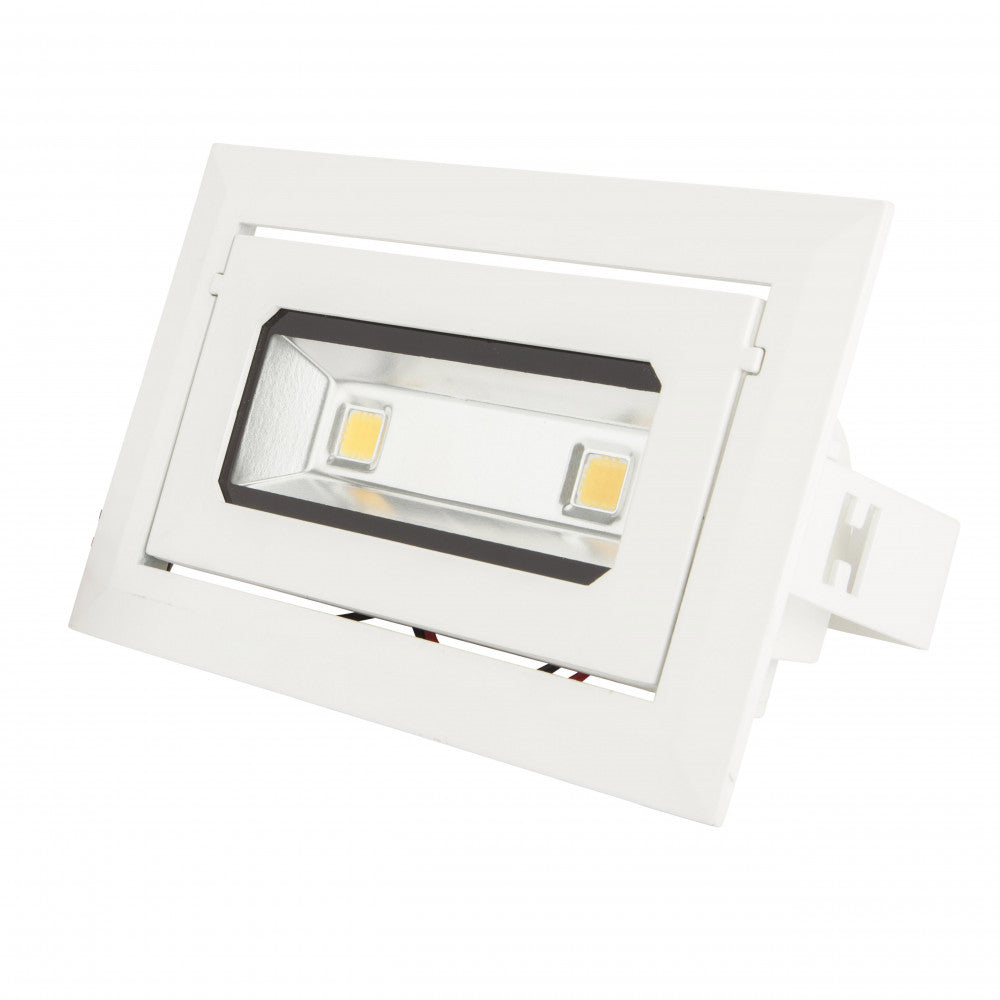 Foco Downlight LED 20W 1.800Lm 6000ºK Retangular Inclinável 40.000H
