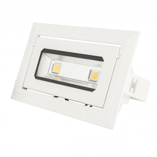 Foco Downlight LED 20W 1.800Lm 6000ºK Retangular Inclinável 40.000H