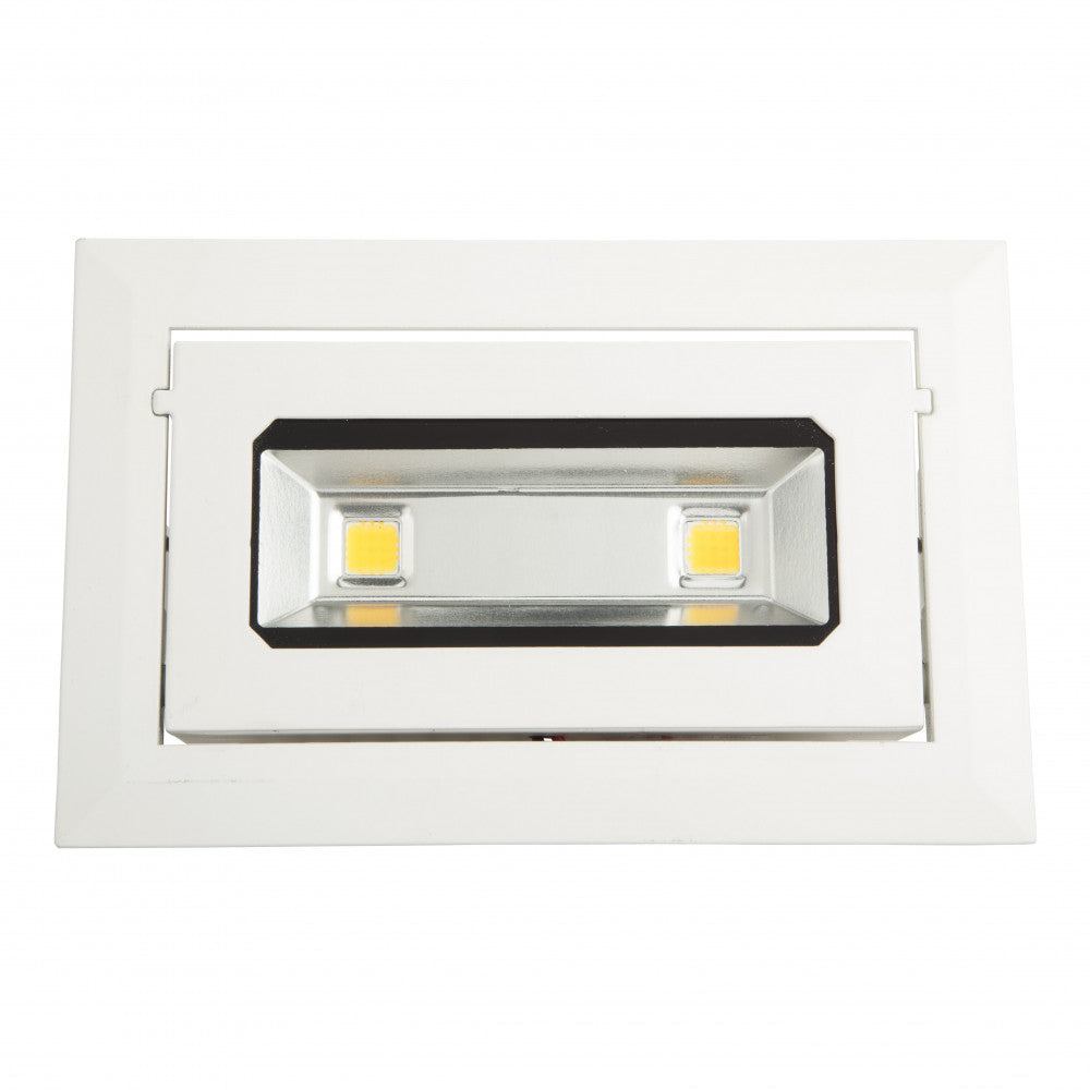 Foco Downlight LED 20W 1.800Lm 6000ºK Retangular Inclinável 40.000H