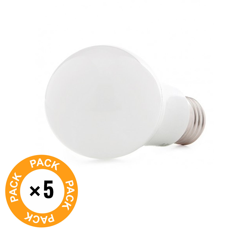 Pacote de 5 Lâmpadas LED E27 5W 450Lm 6000ºK 40.000H