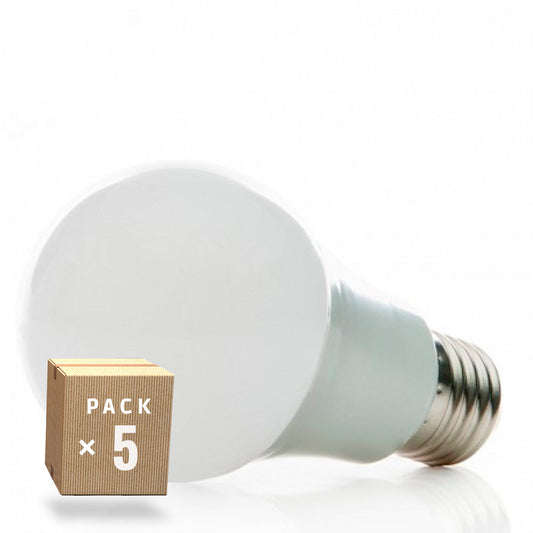 Pacote de 5 Lâmpadas LED E27 7W 630Lm 6000ºK 40.000H