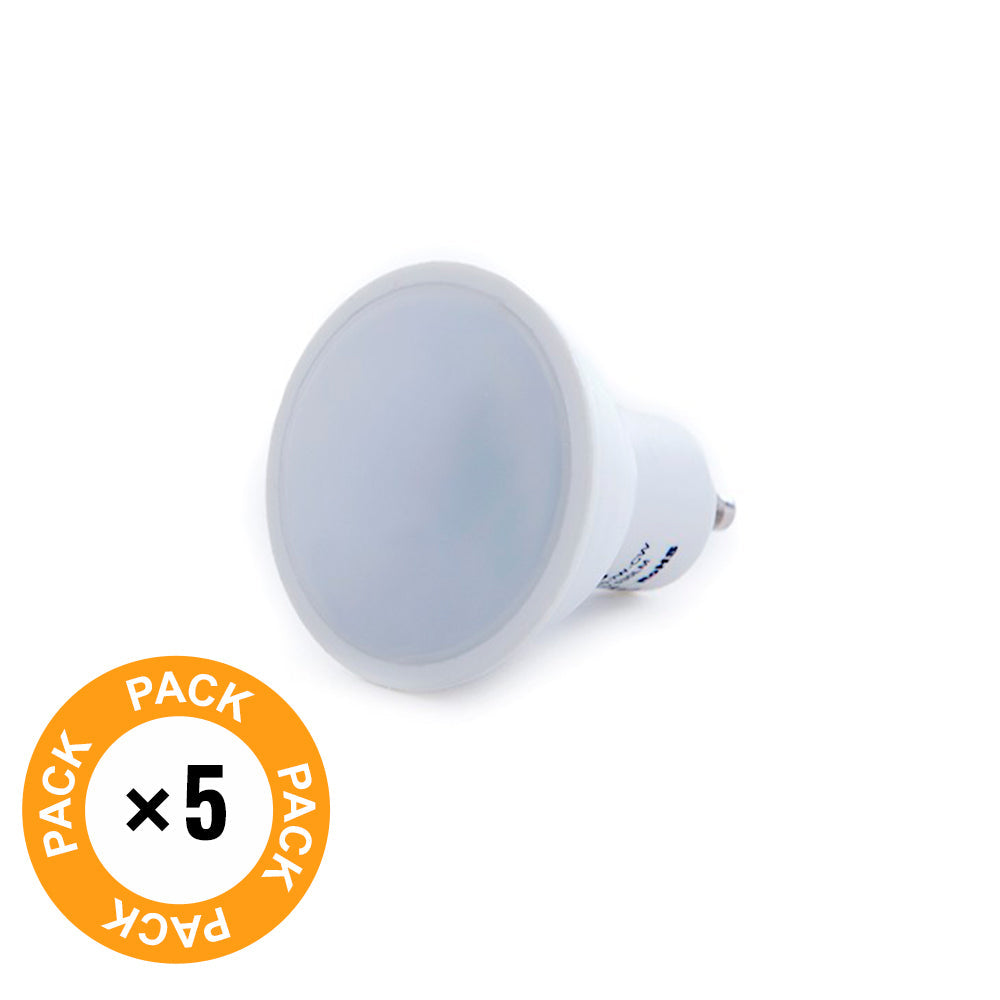 Pack 5 Lâmpadas LED GU10 6W 500Lm 4200ºK 40.000H