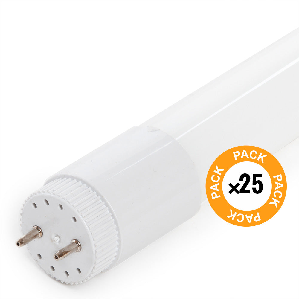 Pacote de 25 Tubos LED T8 9W 1260Lm 6000ºK Vidro 60Cm 40.000H