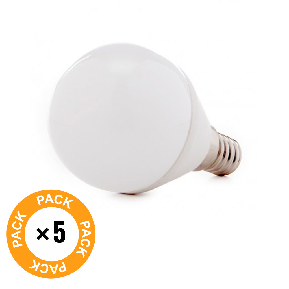 Pack 5 Lâmpadas LED E14 5W 500Lm 6000ºK 40.000H