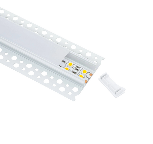 Perfil de Alumínio para Integração de Fita de LED - 30mm - com Difusor Opal - 2 Metros
