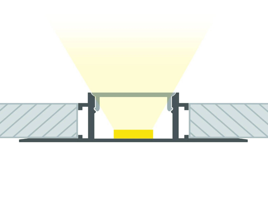 Perfil de Alumínio para Integração de Fita de LED - 30mm - com Difusor Opal - 2 Metros
