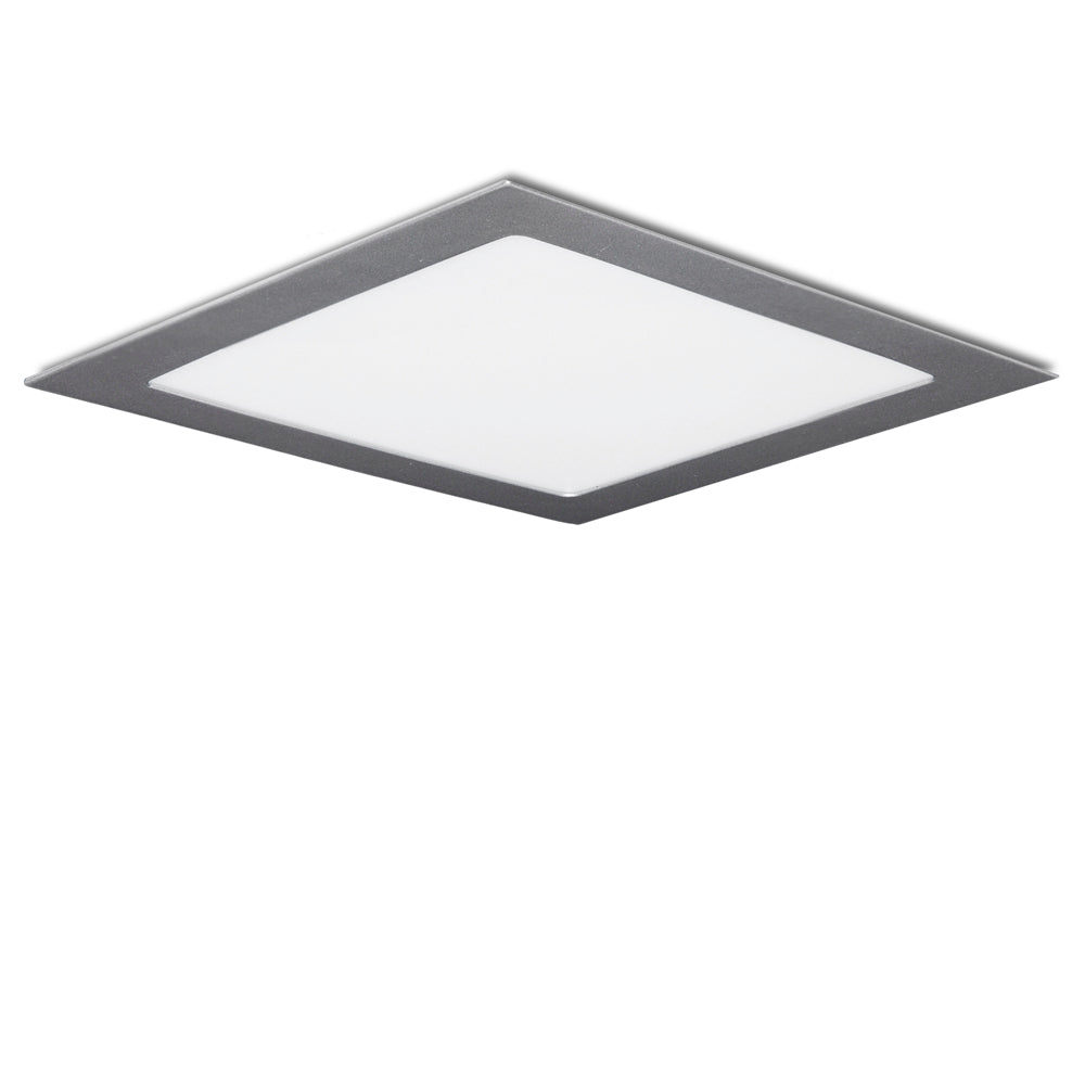 Painel LED 25W 2500Lm 6000ºK Quadrado Prata 40.000H