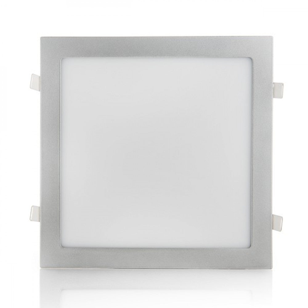 Painel LED 25W 2500Lm 6000ºK Quadrado Prata 40.000H
