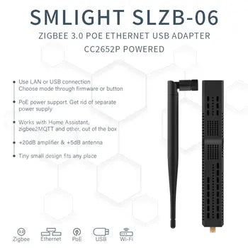 Hub zigbee SMLIGHT SLZB-06 suporte zigbee2mqtt e zha