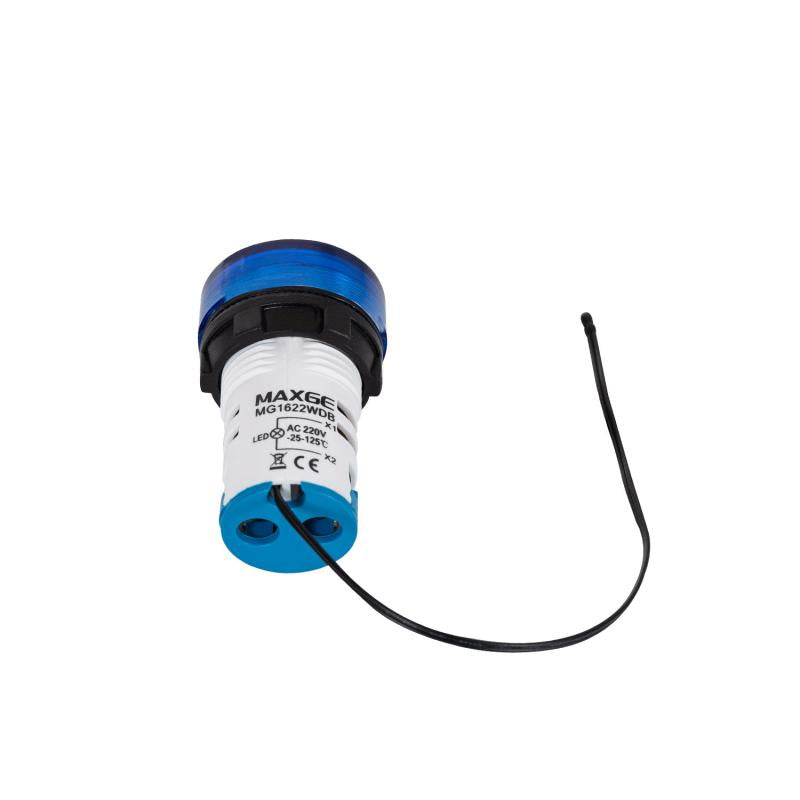 Indicador Luminoso MAXGE com Termómetro -25ºC/+125ºC Ø22mm