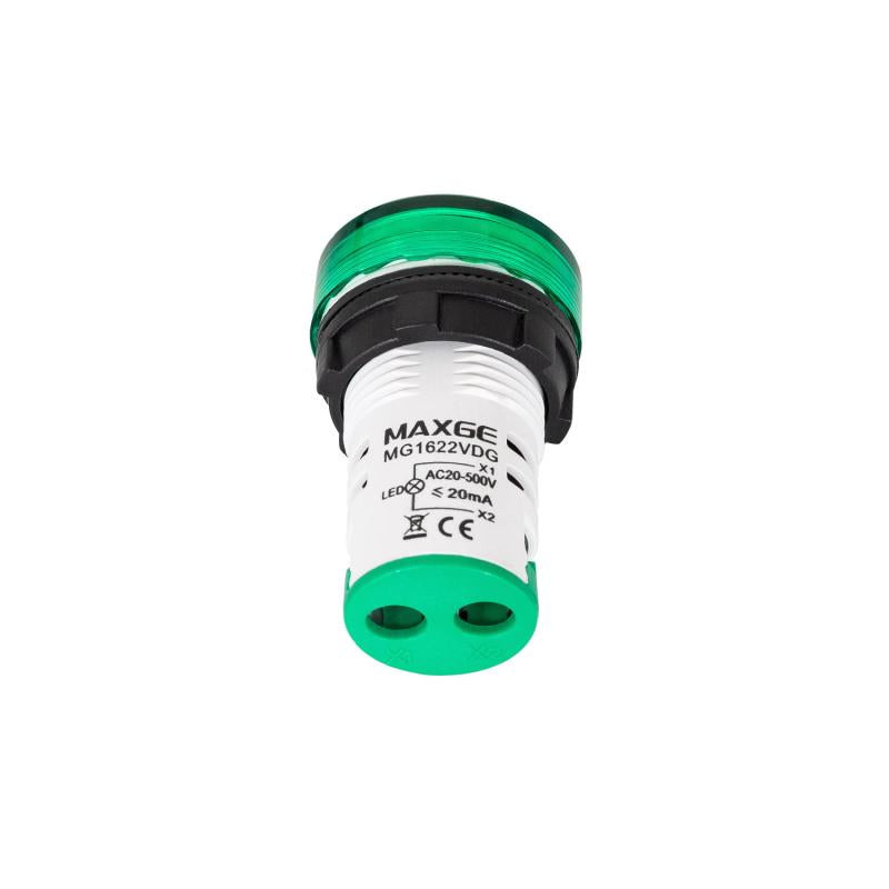 Indicador Luminoso Industrial/Terciário MAXGE com Voltímetro 20-500 V, Ø 22 mm