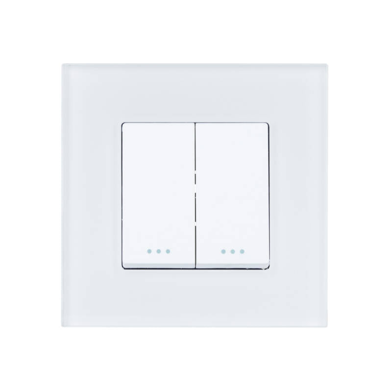 Interruptor Duplo Comutado com Moldura PC Modern