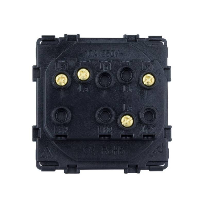 Interruptor Duplo Comutado com Moldura PC Modern