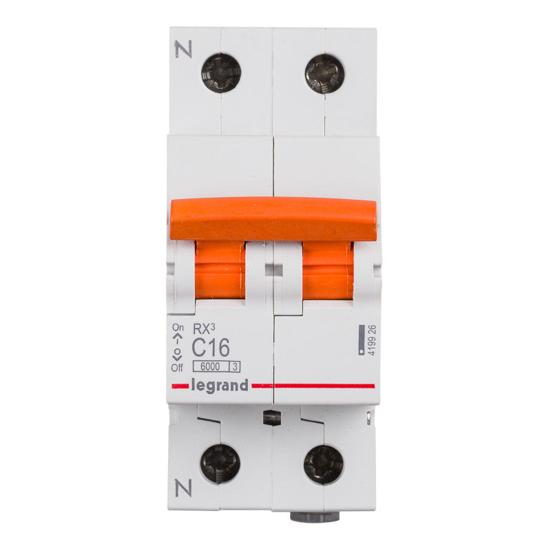 Interruptor Magentotérmico Residencial 1P+N 6kA 10-40 A Curva C LEGRAND RX³ 419925